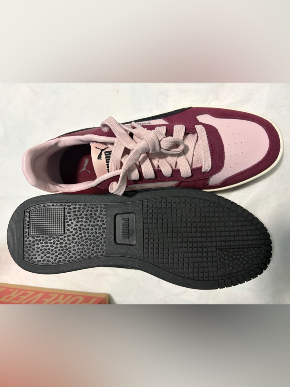 Puma Pink and Burgundy Casual Low-Top Sneakers - Picture 3 of 4